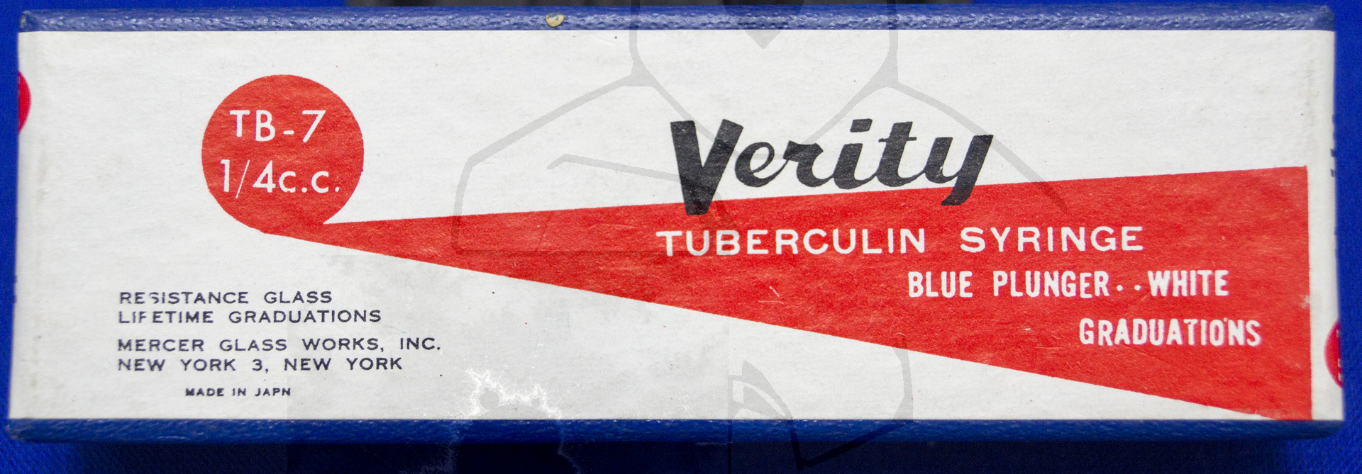 Tuberkulin Glasspritze, Verpackung